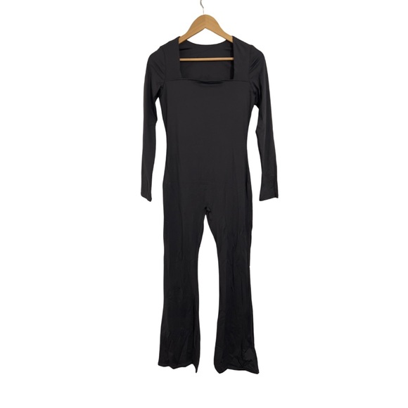 Pants - Chic Deep Gray Long Sleeve Jumpsuit